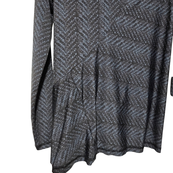 Sachin & Babi SB black gray pattern long sleeve gathered top size 4 - Picture 5 of 8